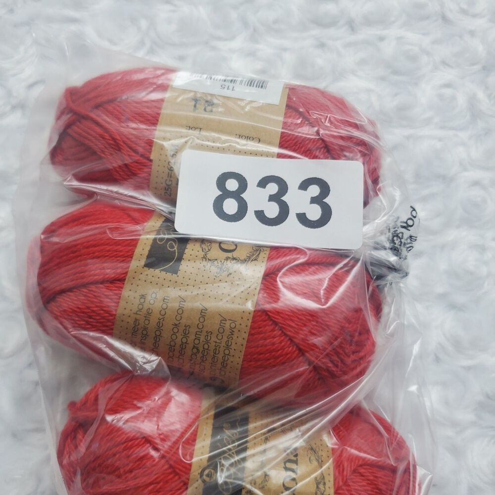 Scheepjes Catona Mercerized Yarn Skeins 25g / 62.5m Red New color code 115